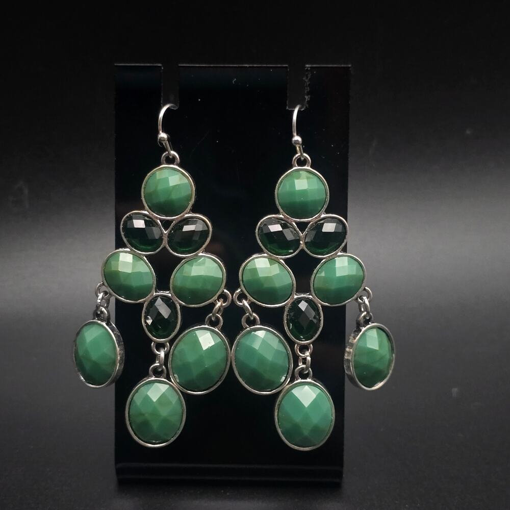 Premier Designs Green Earrings Dangle Drop On Card NWT